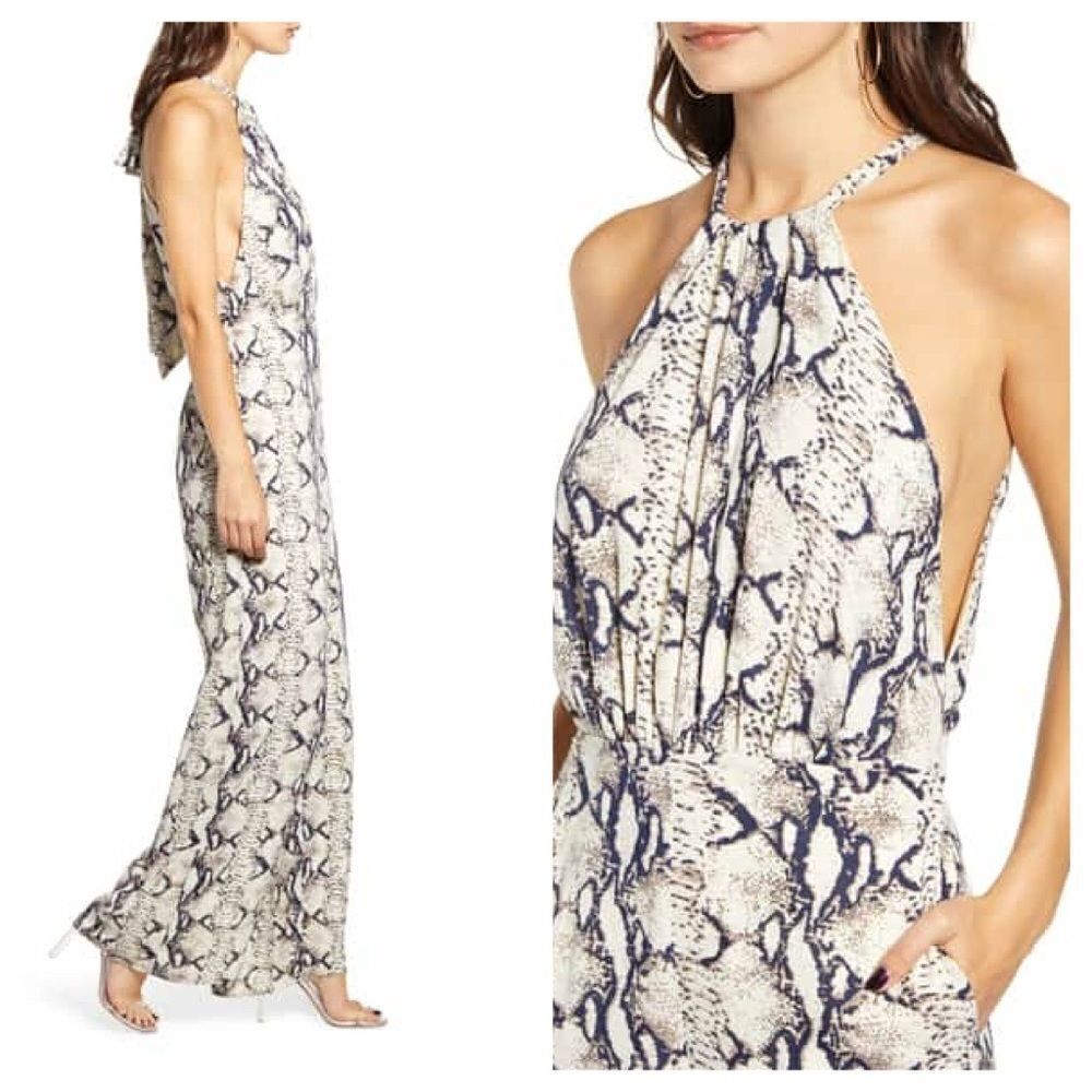Endless Rose Python Pattern Halter Neck Jumpsuit - Picture 9 of 9
